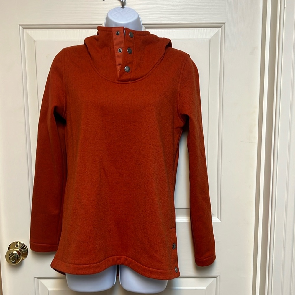 North face orange hoodie pullover